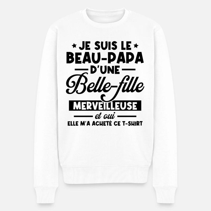 Beau-papa d'une belle-fille merveilleuse - Pull Premium bio Homme - blanc