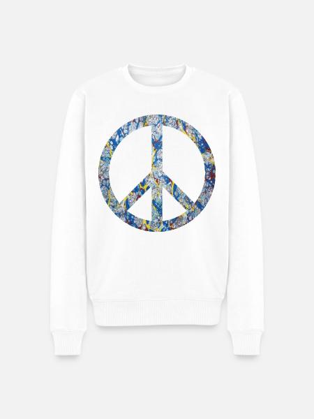 peace symbol e 205 - Men's Premium Organic Jumper - white