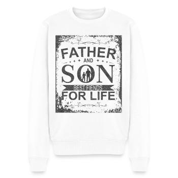 Père et fils meilleurs amis Vater und Sohn - Pull Premium bio Homme - blanc - Devant - Thijin (182cm)