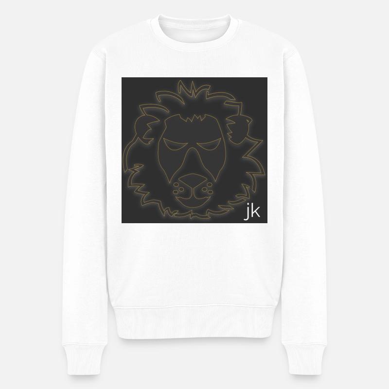 JK - Löwe - Abbild - 2023 - Männer Premium Bio Pullover - Weiß