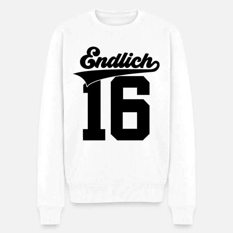 16. GEBURTSTAG ENDLICH 16 - Männer Premium Bio Pullover - Weiß
