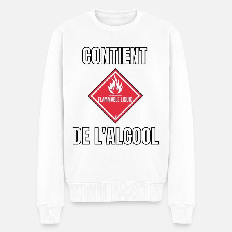 Contient de l’alcool - Pull Premium bio Homme - blanc