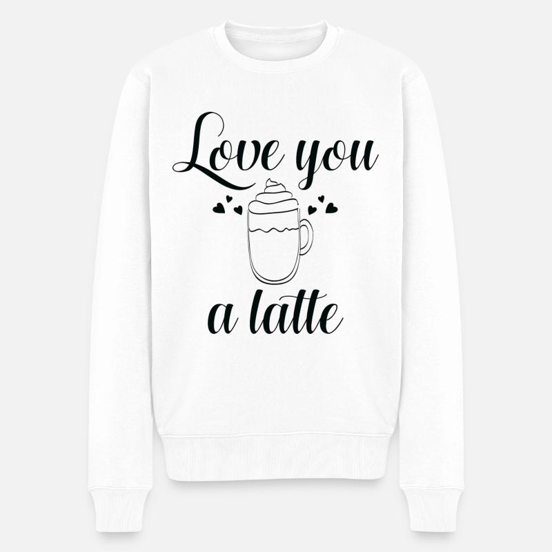 Love You A Latte - Pull Premium bio Homme - blanc