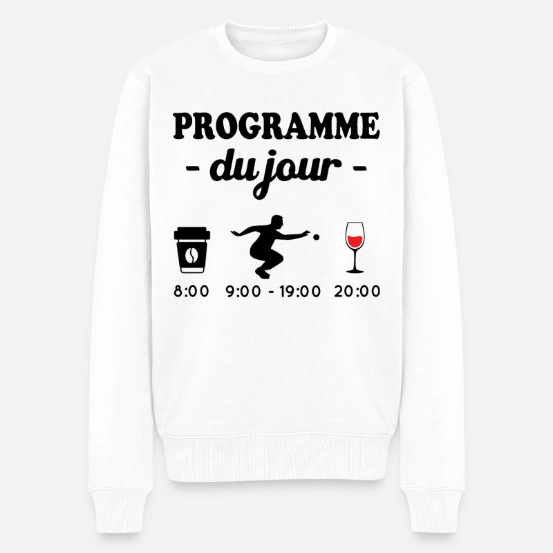 Programme du jour pétanque - Pull Premium bio Homme - blanc