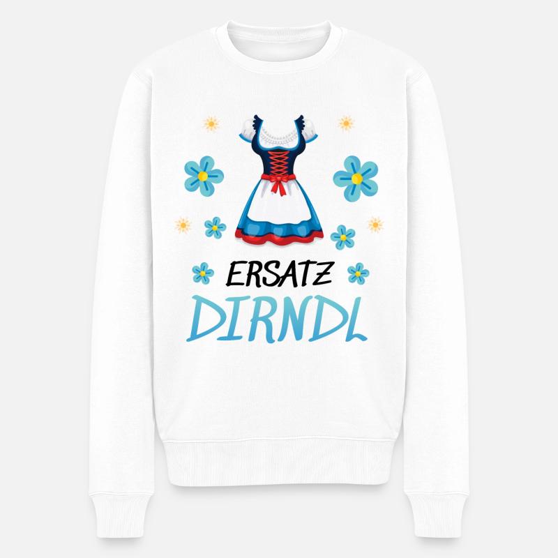 Dirndl Ersatz - Männer Premium Bio Pullover - Weiß