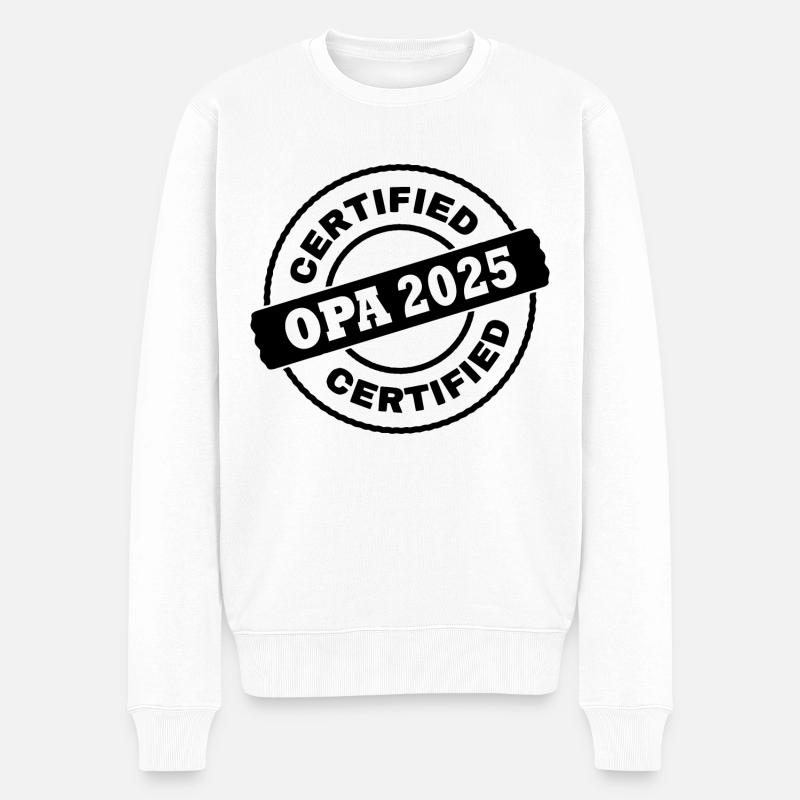 Opa 2025 - Männer Premium Bio Pullover - Weiß