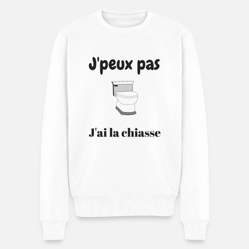 J'peux pas j'ai la chiasse - Pull Premium bio Homme - blanc