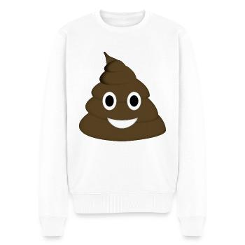 Poop - Männer Premium Bio Pullover - Weiß - Vorne - Thijin (182cm)