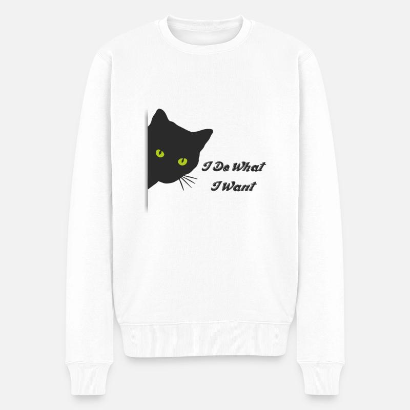Cadeau animal chat animal chat noir chat - Pull Premium bio Homme - blanc