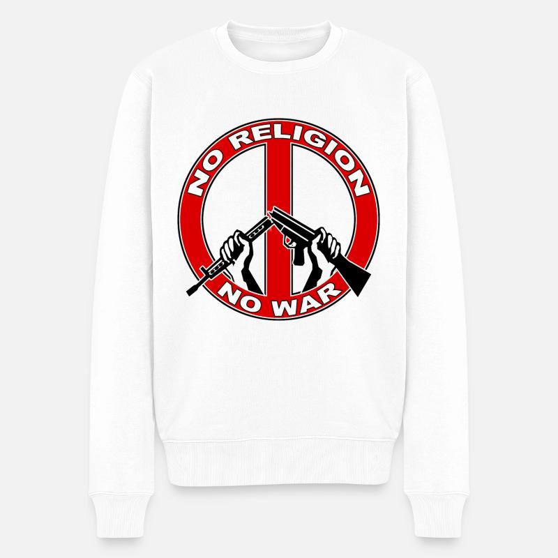No religion no war - Pull Premium bio Homme - blanc