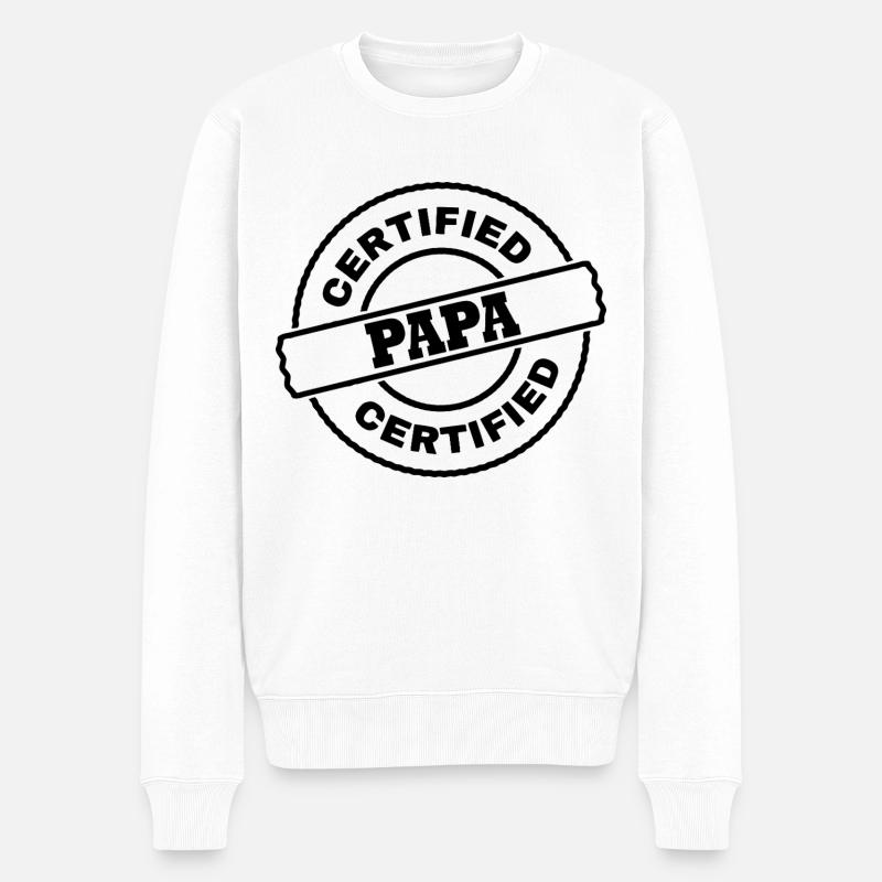 Papa - Männer Premium Bio Pullover - Weiß