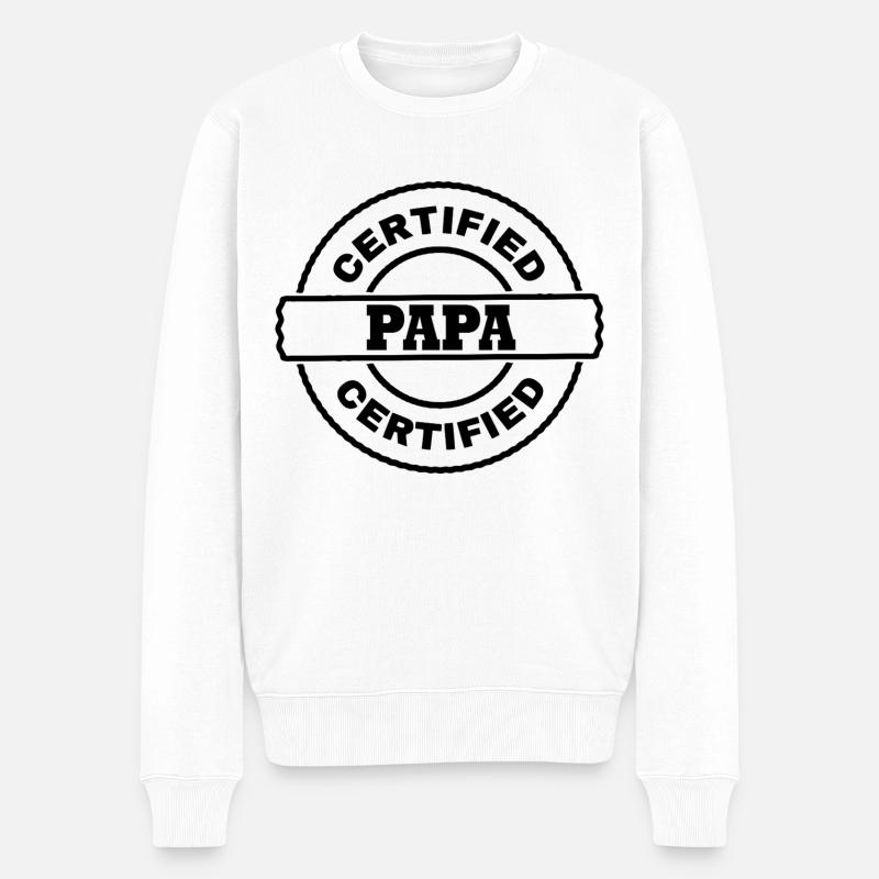 Papa - Männer Premium Bio Pullover - Weiß