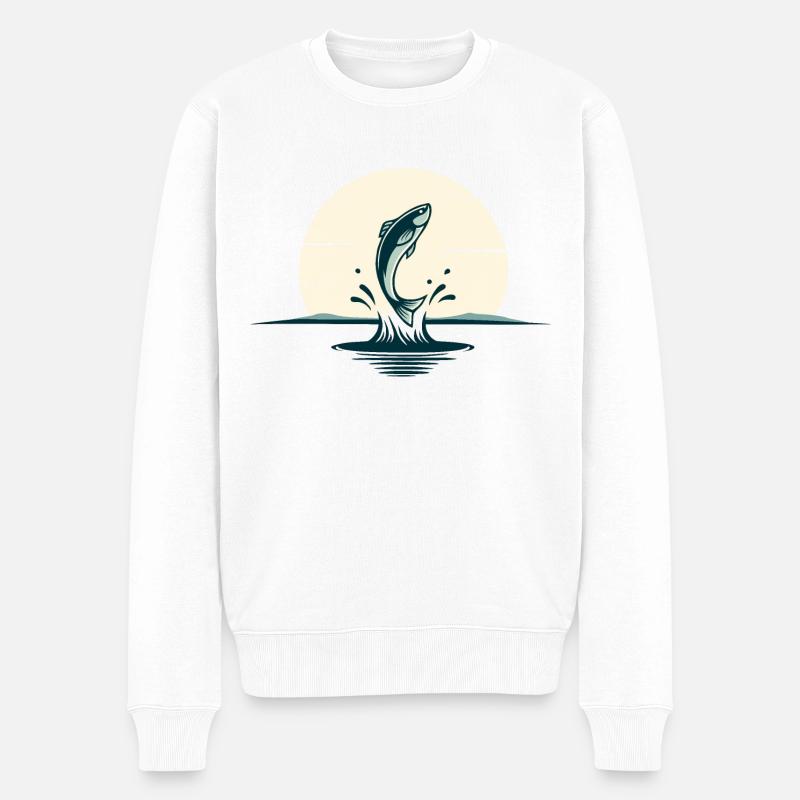 Poisson sauteur - Pull Premium bio Homme - blanc