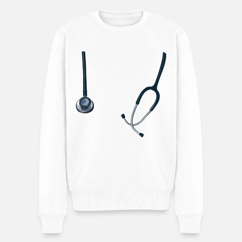 stéthoscope - Pull Premium bio Homme - blanc