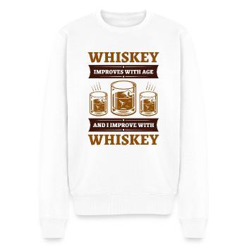 Le whisky s’améliore avec l’âge - Pull Premium bio Homme - blanc - Devant - Thijin (182cm)