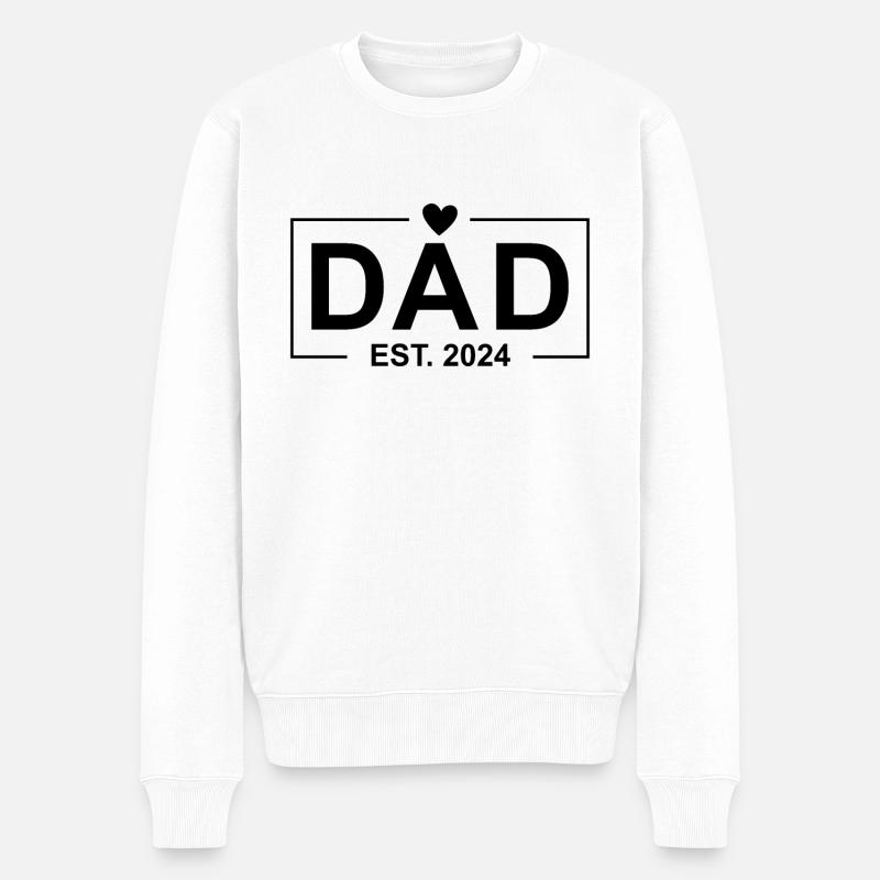 Papa Est 2024 - Männer Premium Bio Pullover - Weiß