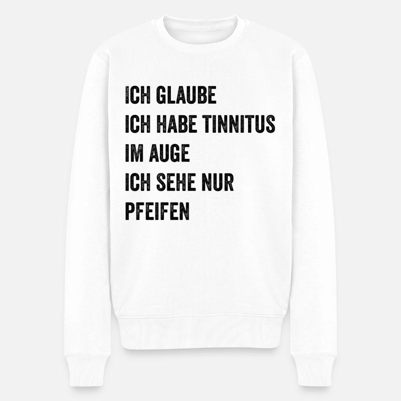 Auge-Pfeifen-Witz - Männer Premium Bio Pullover - Weiß