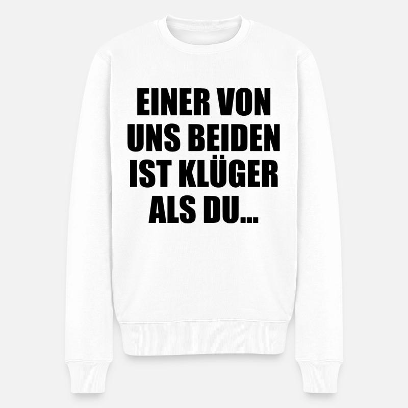 Kluge Sprüche Duo - Männer Premium Bio Pullover - Weiß