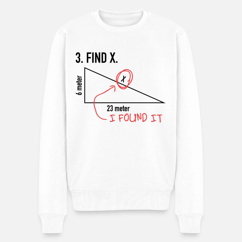FIND X Trouver X I found it Mathe Geometrie - Pull Premium bio Homme - blanc