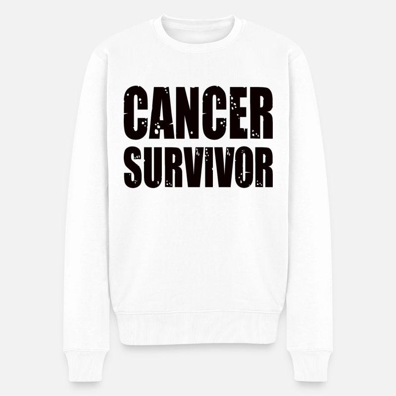 Cancer Survivor - Männer Premium Bio Pullover - Weiß