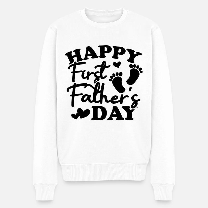 Joyeuse première fête des pères - Pull Premium bio Homme - blanc