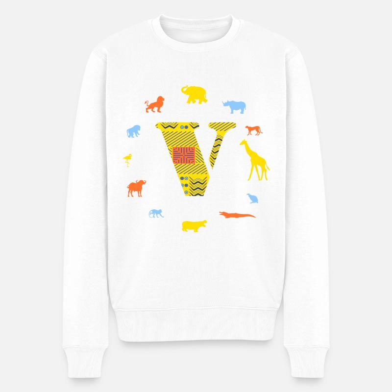 afrika v - Männer Premium Bio Pullover - Weiß