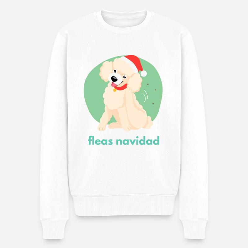 Fleas navidad - Männer Premium Bio Pullover - Weiß