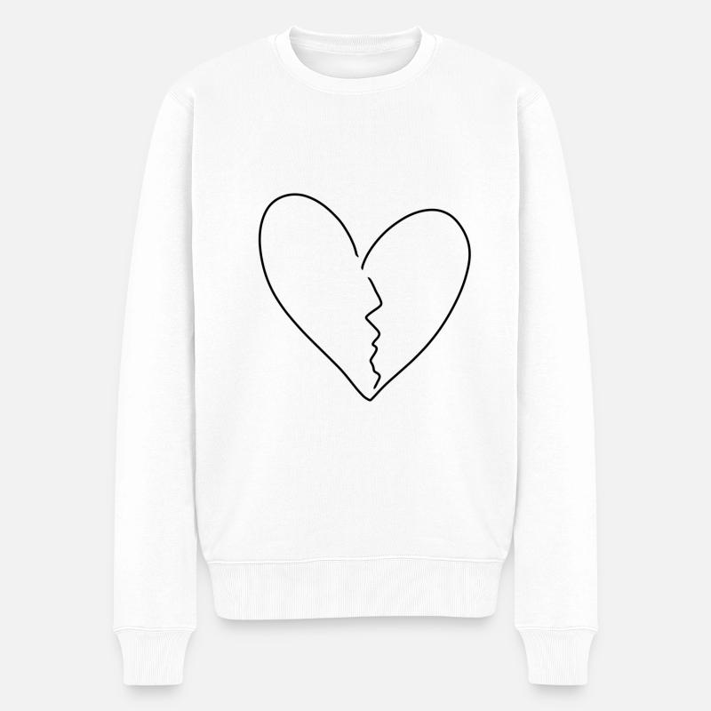 gebrochenes Herz - Männer Premium Bio Pullover - Weiß