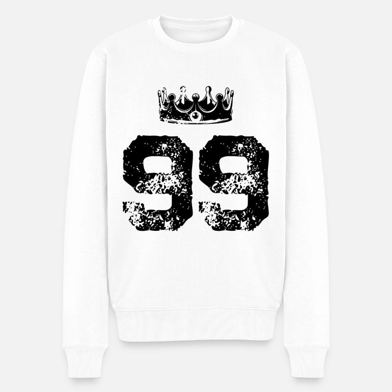 99 Couronne numérique - Pull Premium bio Homme - blanc