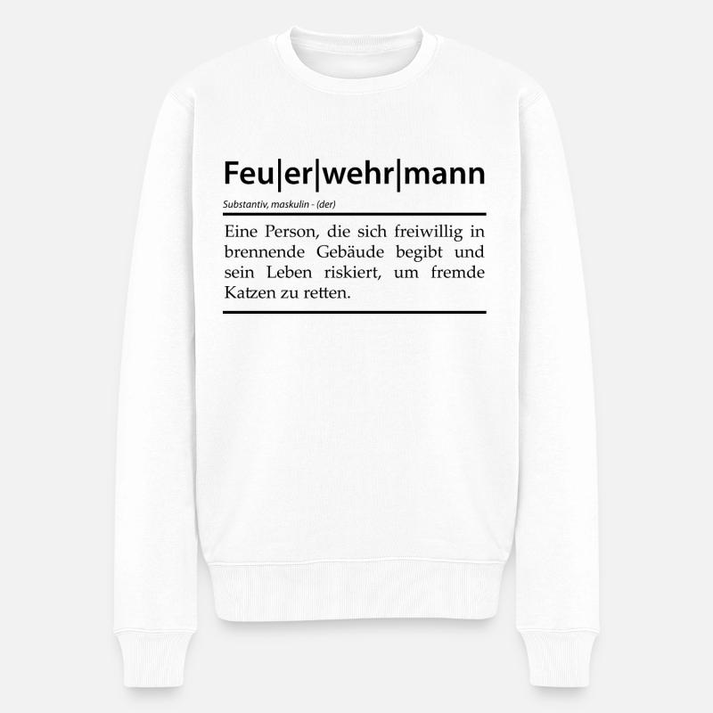 Definition Feuerwehrmann - Männer Premium Bio Pullover - Weiß