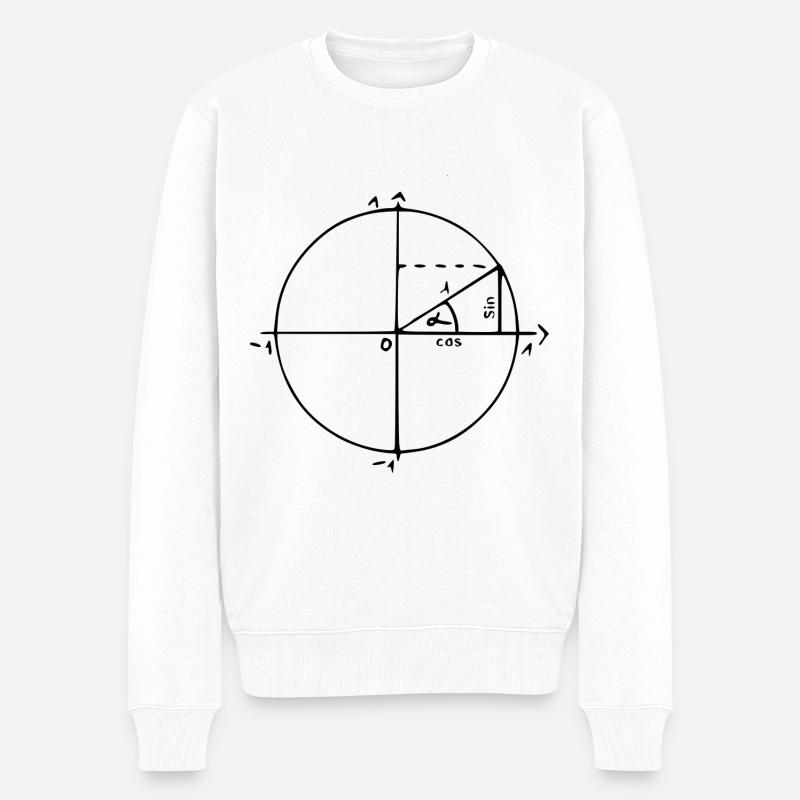einheitskreis sinus cosinus - Männer Premium Bio Pullover - Weiß
