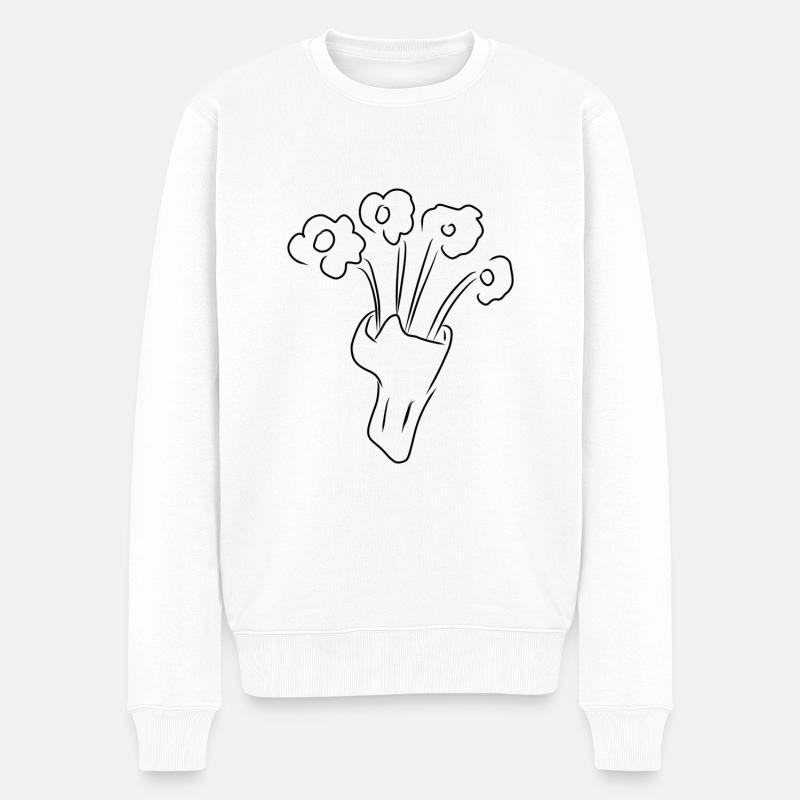 Blume Symbol Blumenstrauß - Männer Premium Bio Pullover - Weiß