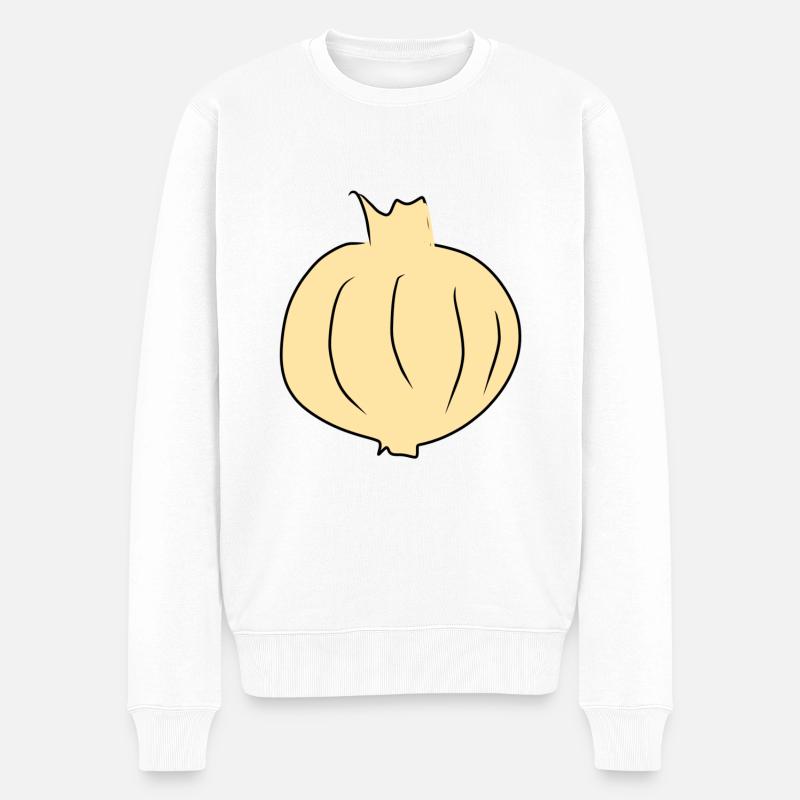 Zwiebel Essen Symbol - Männer Premium Bio Pullover - Weiß