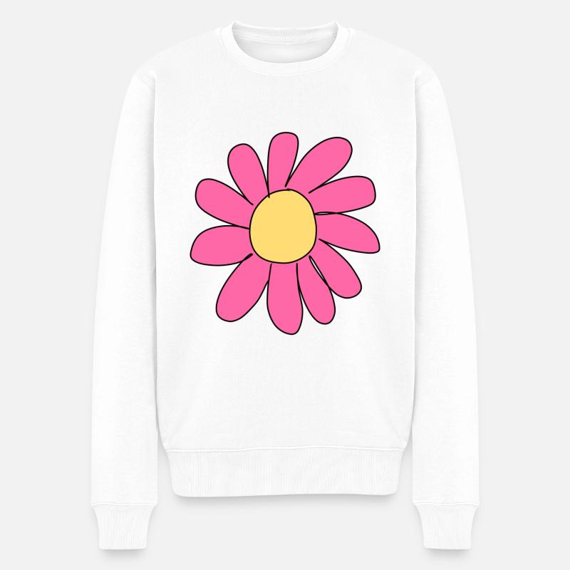 Blume rosa Symbol - Männer Premium Bio Pullover - Weiß