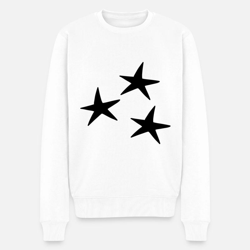 Icône de motif d’étoile - Pull Premium bio Homme - blanc
