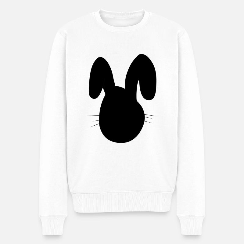 Hase Tier Symbol Tiere - Männer Premium Bio Pullover - Weiß