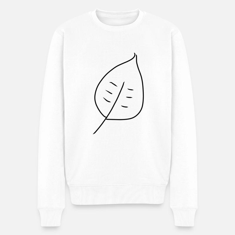 Blatt Symbol Pflanze - Männer Premium Bio Pullover - Weiß