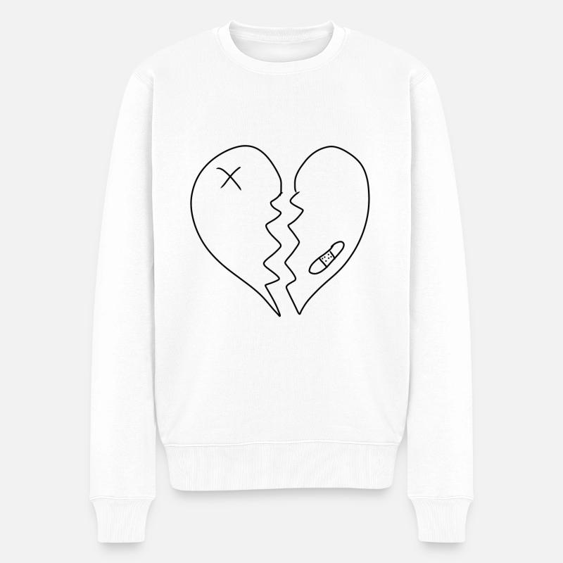 Herz gebrochen Narben - Männer Premium Bio Pullover - Weiß