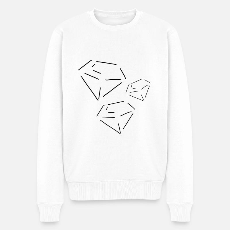 Diamant Diamanten Symbol Cartoon - Männer Premium Bio Pullover - Weiß