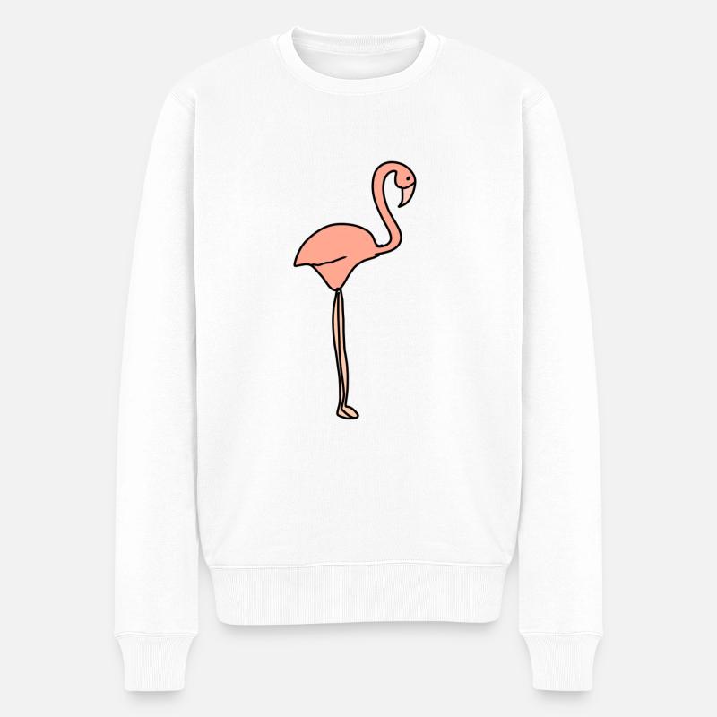flamingo tier symbol pink - Männer Premium Bio Pullover - Weiß