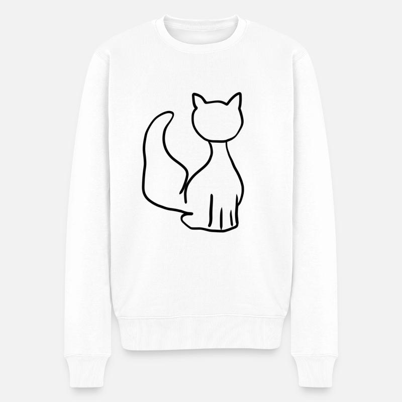 katze tier symbol - Männer Premium Bio Pullover - Weiß