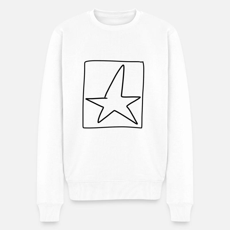 stern quadrat symbol - Männer Premium Bio Pullover - Weiß