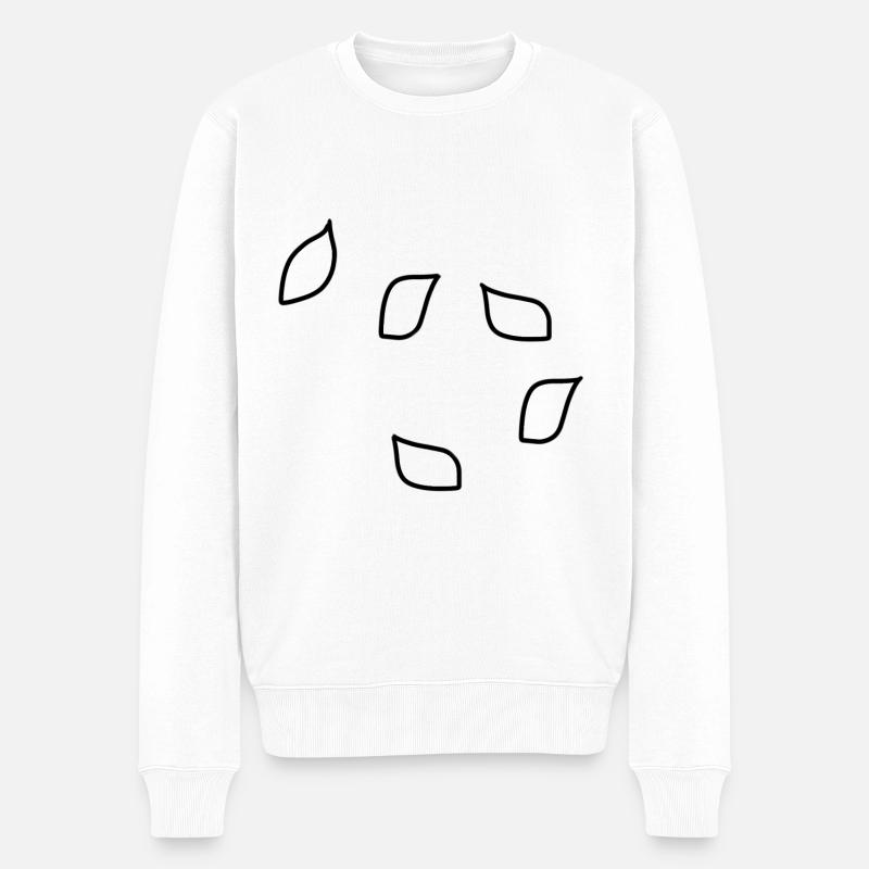 Feuilles motif de feuille - Pull Premium bio Homme - blanc