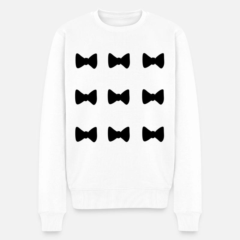 muster schleifen schleife symbol - Männer Premium Bio Pullover - Weiß