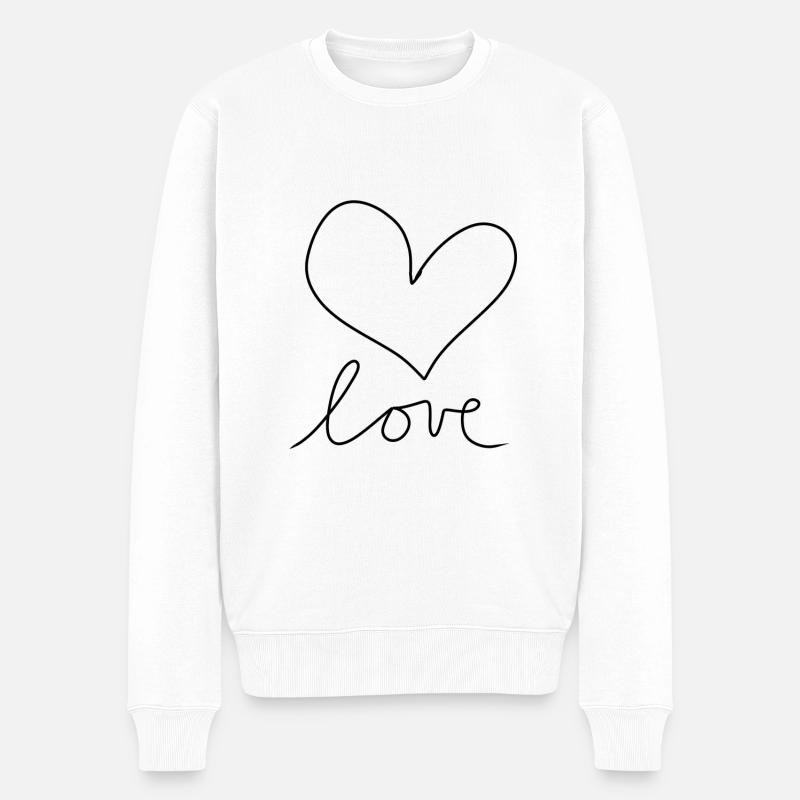 liebe herz symbol - Männer Premium Bio Pullover - Weiß