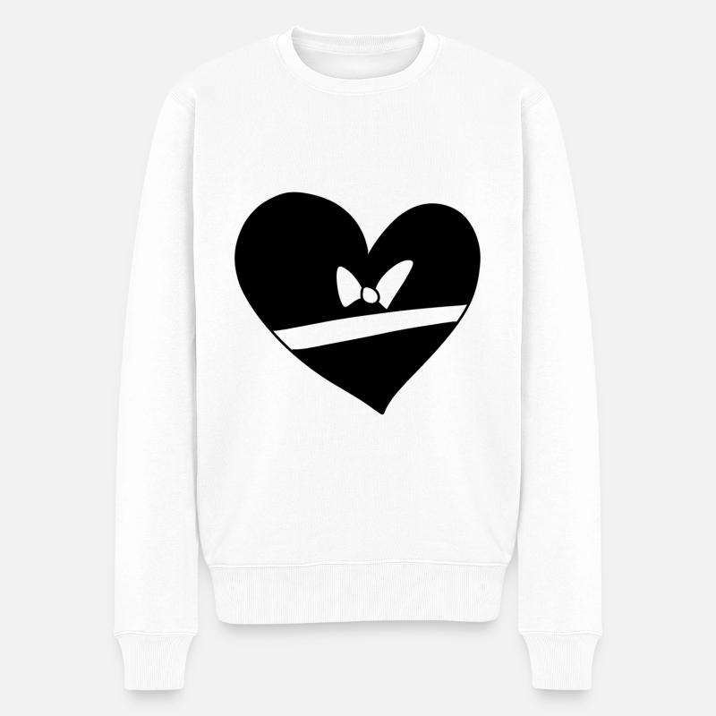 Symbole Coeur Love Loop Line - Pull Premium bio Homme - blanc