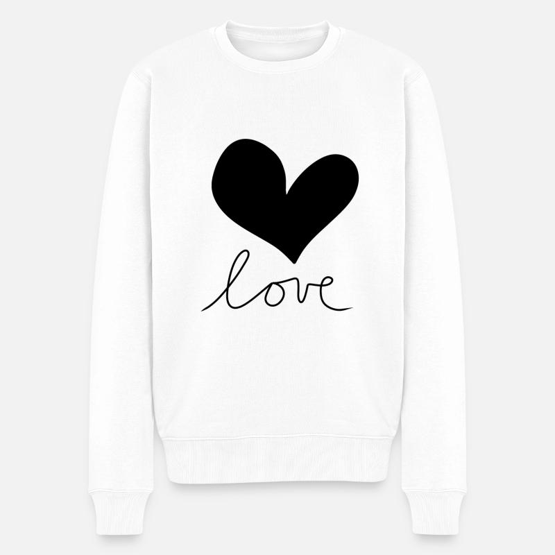 herz liebe symbol - Männer Premium Bio Pullover - Weiß