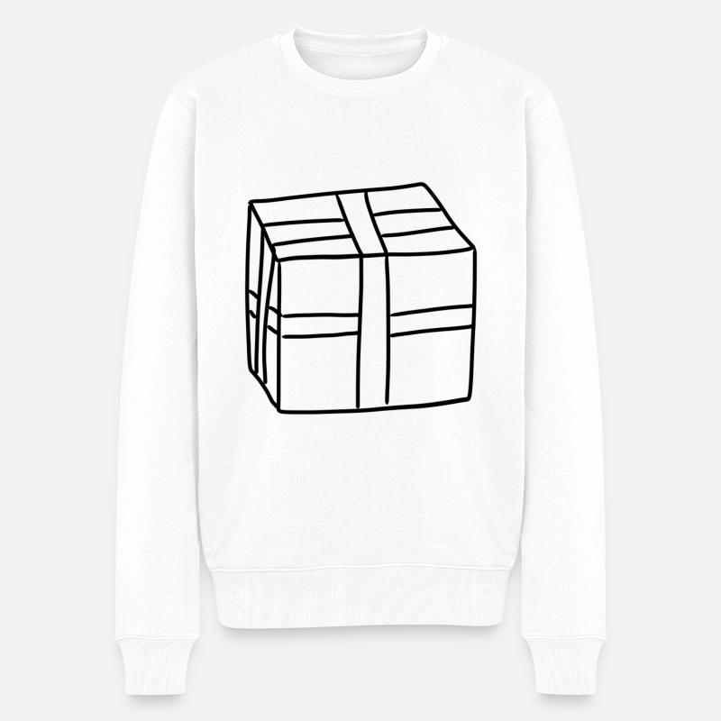 geschenk symbol schachtel - Männer Premium Bio Pullover - Weiß