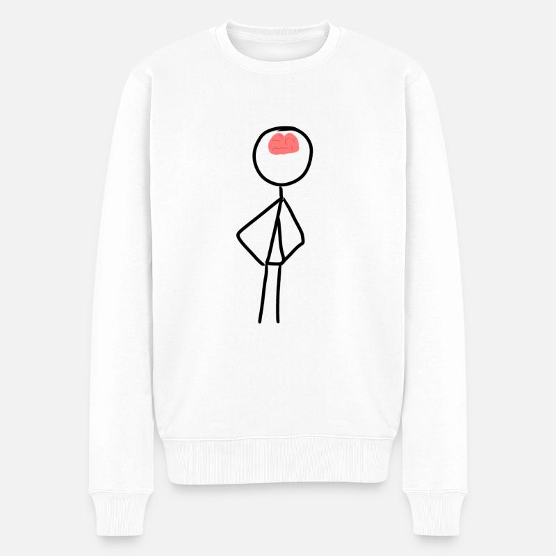 Cerveau de symbole humain - Pull Premium bio Homme - blanc