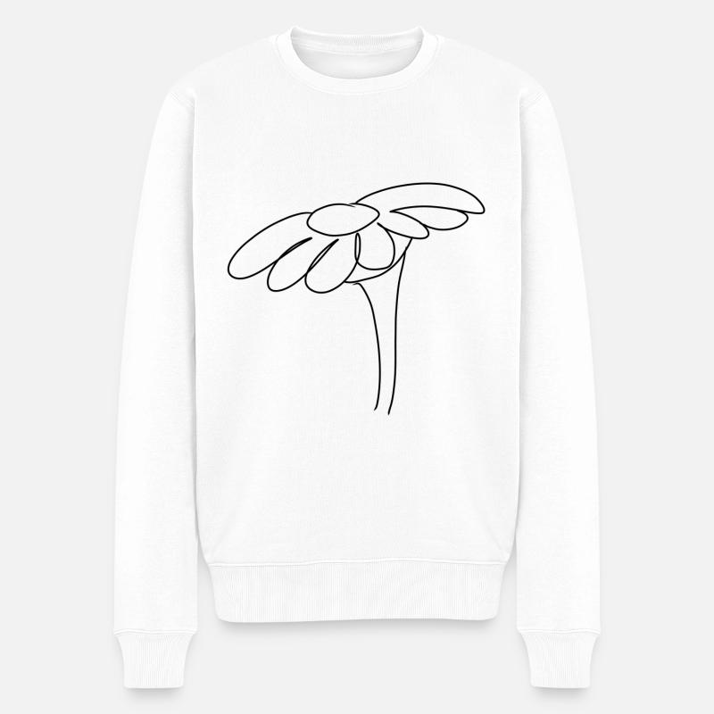 Symbole Fleur Plante Fleur - Pull Premium bio Homme - blanc